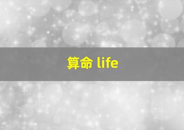 算命 life